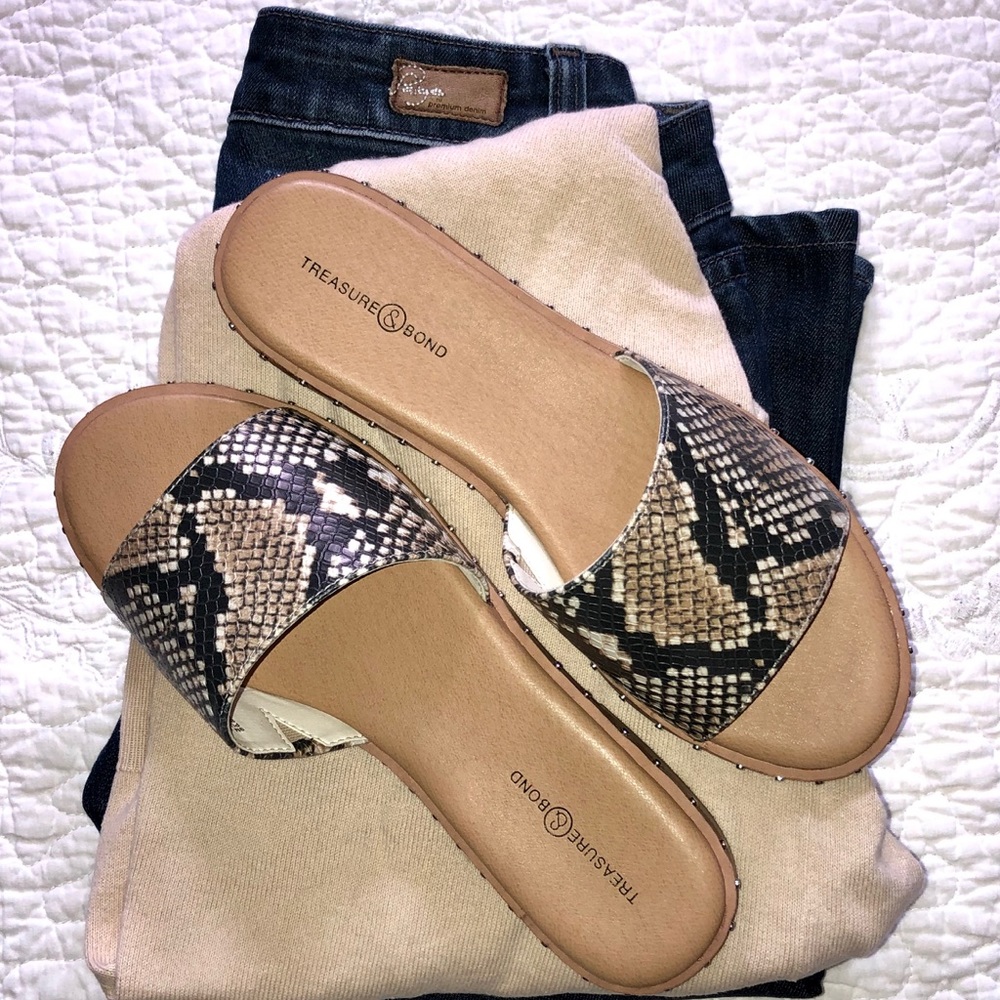 Treasure & Bond Mila Slide Snake Faux Sandal 9M